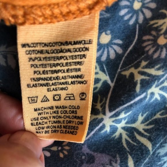 Free People NWT pastel coral mustard color stretch Bell Bottoms - Picture 5 of 6